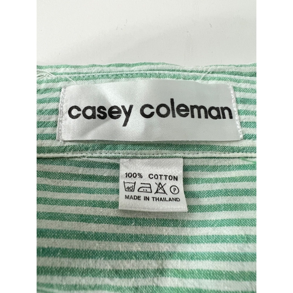 Casey Coleman VTG Sz. P Embroidered Button Up Shirt Long Sleeve Sunflowers Green - Picture 4 of 7
